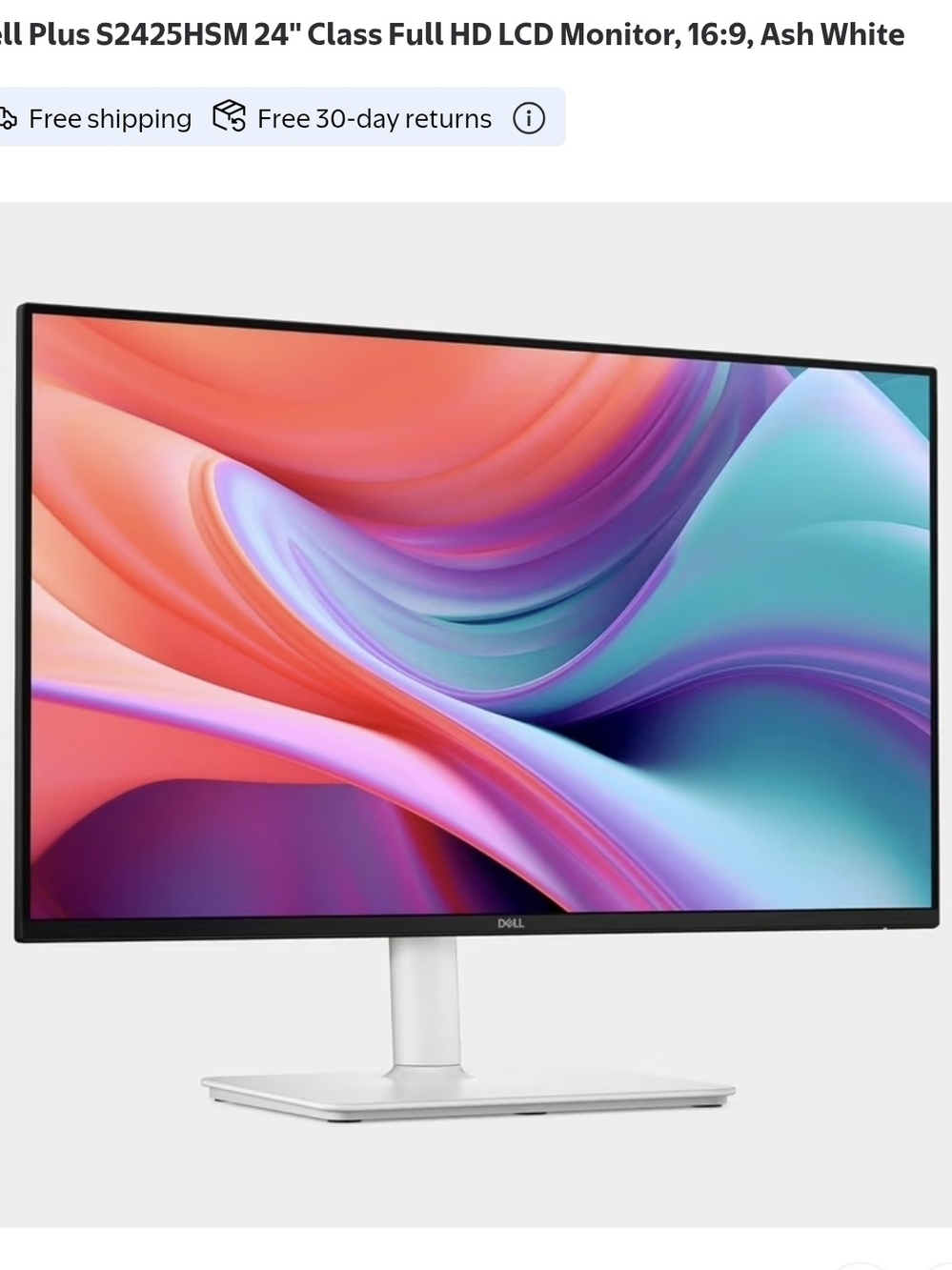 Dell 24" Full HD LCD Monitor - Ash White